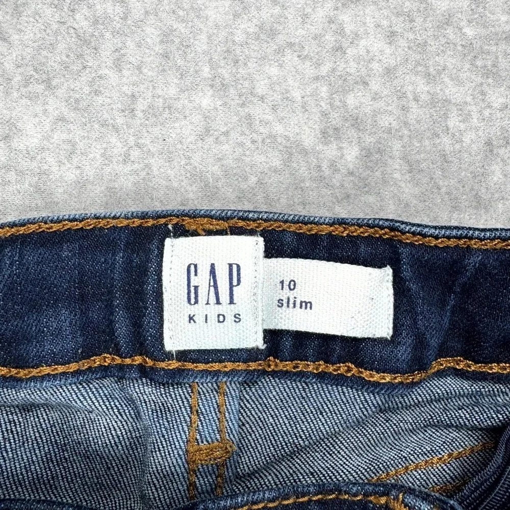GAP Jeans Girls 10 Blue Denim Dark Wash Single Stretch Classic 5 Pocket Slim Fit